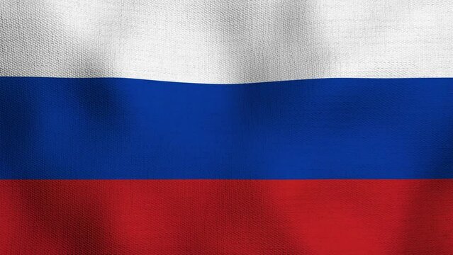Animated realistic national flag realistic waving in the wind. The flag of Russia.
