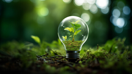 light bulb on green grass