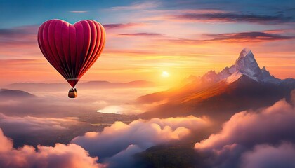 Obraz premium hot air balloon at sunset