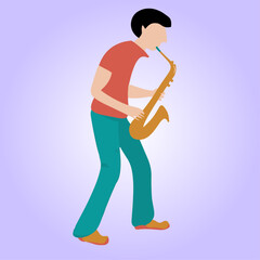 saxophonist with saxophone