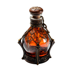 antique medicinal potion bottle isolated on transparent background ,vintage perfume bottle ,generative ai - obrazy, fototapety, plakaty