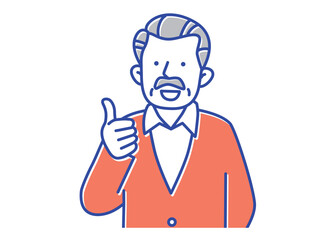 Obraz premium にこやかにこちらを見て笑うシニア男性