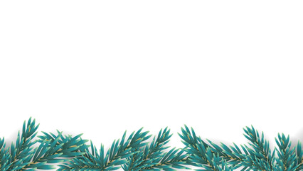 Christmas Background with Christmas  branches frame isolated on white background with copy space for text, illustration Vector EPS 10