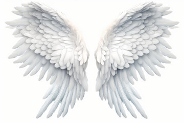 White beautiful angel wings, png.Generative AI.