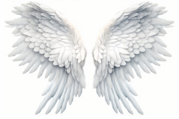 Fototapeta premium White beautiful angel wings, png.Generative AI.