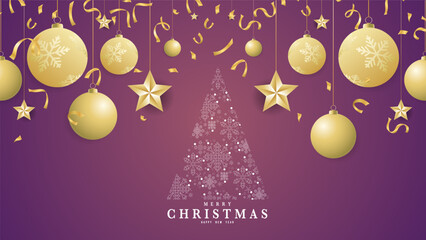 Merry Christmas  and Happy New Year background ,element in Christmas holiday , Flat Modern design , illustration Vector EPS 10