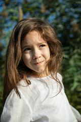 Closeup portrait of a pretty little girl.