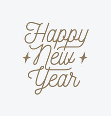 Happy new year lettering. Vector illustration. - 690533554