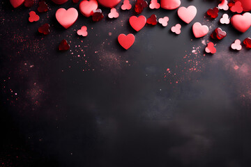 valentines day background, social media background for vday, full of romance cards with love, red rose and candles