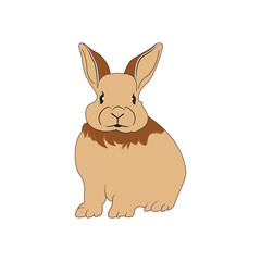 Fototapeta premium Silhouettes of rabit, vector illustration.3d bunny rabit ears illustration with blue and pink insides and folded ear, render style set