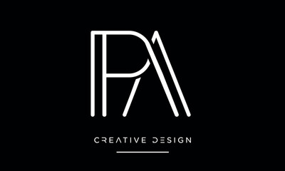 Alphabet letters PA or AP logo monogram
