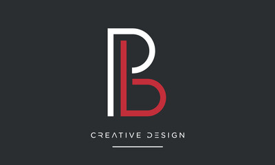 PB or BP Alphabet letters logo monogram