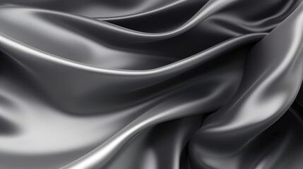 Obraz premium Black white silk satin fabric abstract background