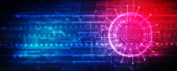 Obraz premium 2d illustration Abstract futuristic electronic circuit technology background