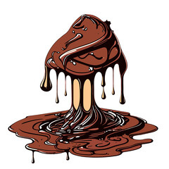 Delicious flowing melted chocolate border illustration with transparent background hight resolusi 300 dpi 3600x3600 pixels