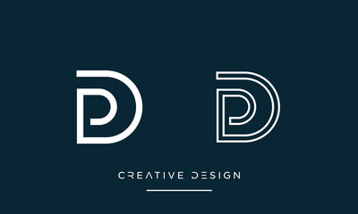 Alphabet letters PD or DP logo monogram