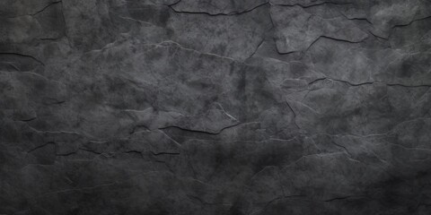 black concrete wall , grunge stone texture , dark gray rock surface background panoramic wide banner, Generative AI 