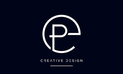 PE or EP Alphabet letters logo monogram