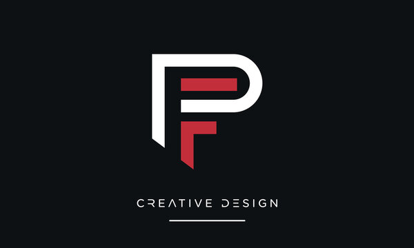 Alphabet letters icon logo PF or FP