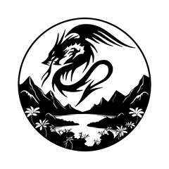 Illustration of Traditional chinese Dragon ,vector illustration
