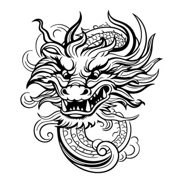 Illustration of Traditional chinese Dragon ,vector illustration

