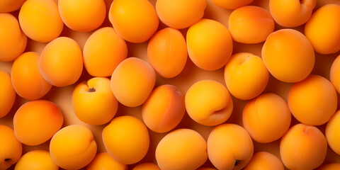 Top view fruit background with fresh ripe apricots