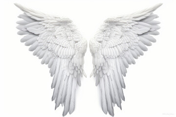 White beautiful angel wings, png.Generative AI.