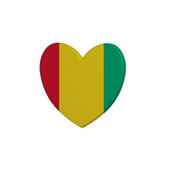 World countries. Heart element on white background. Guinea