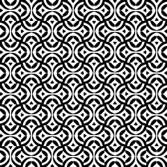 Wallpaper with Seamless repeating pattern.  Black and white pattern . Abstract background. Monochrome texture  for web page, textures, card, poster, fabric, textile.