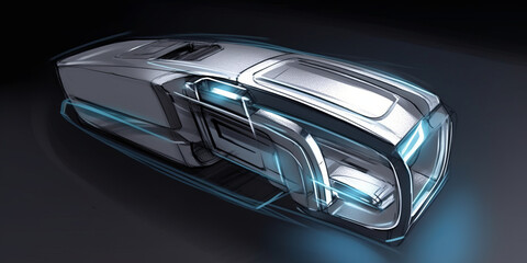 Fototapeta premium Automotive Seat belt buckle lock with led lights.Generative AI