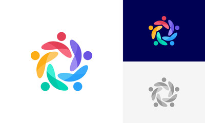 Community people, Social community, Human family, Community teamwork logo abstract design vector