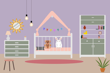 Kids' room with a crib