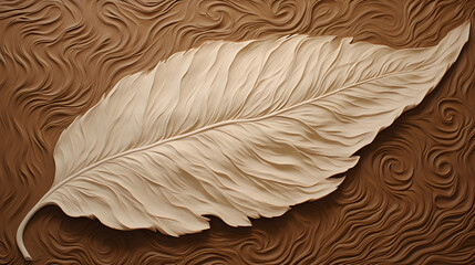 Beautiful feather made of clay
