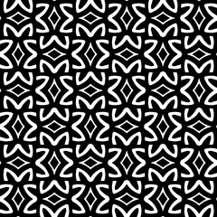 Wallpaper with Seamless repeating pattern.  Black and white pattern . Abstract background. Monochrome texture  for web page, textures, card, poster, fabric, textile.