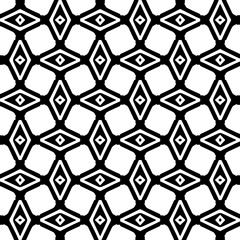 Wallpaper with Seamless repeating pattern.  Black and white pattern . Abstract background. Monochrome texture  for web page, textures, card, poster, fabric, textile.