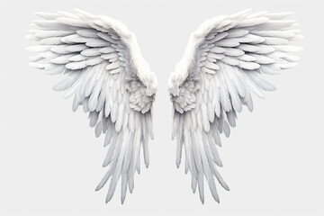 White beautiful angel wings, png.Generative AI. - obrazy, fototapety, plakaty