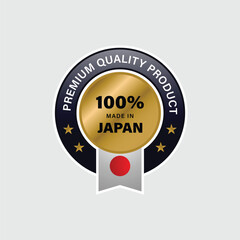 Made in japan product label and logo vector