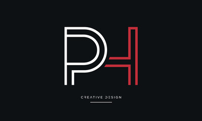 PH or HP Alphabet letters logo monogram