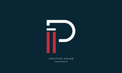 PI or IP Alphabet letters logo monogram
