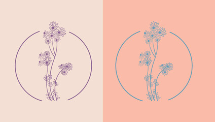 hand drawn background Flower logo flowers illustration 
