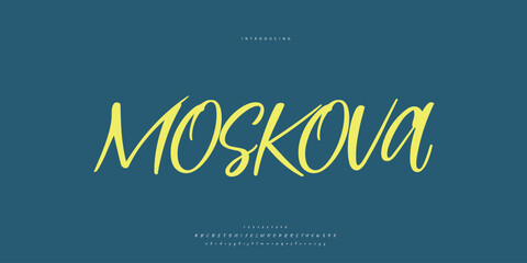 Abstract Fashion font alphabet. Minimal modern urban fonts for logo, brand etc. Typography Calligraphy typeface uppercase lowercase and number. vector illustration
