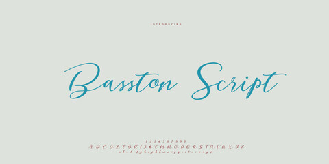 Abstract Fashion font alphabet. Minimal modern urban fonts for logo, brand etc. Typography Calligraphy typeface uppercase lowercase and number. vector illustration
