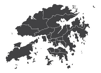 Map of Hong Kong - High detailed on white background. Abstract design vector illustration eps 10.