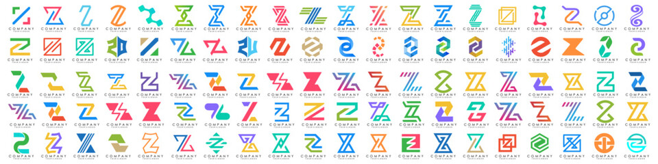 collection abstract letter Z logo design. modern logotype Z design with colorful. vector illustration