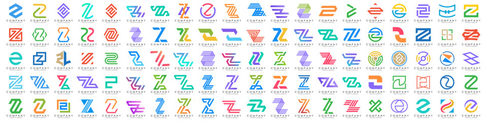collection abstract letter Z logo design. modern logotype Z design with colorful. vector illustration - obrazy, fototapety, plakaty