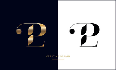 PL or LP Alphabet letters logo monogram
