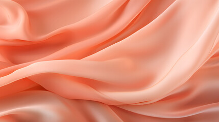 Peach Velvet Fabric Drapery Luxury Background Texture Smooth Satin Material Elegant Soft Cloth Wave Design