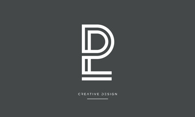 PL or LP Alphabet letters logo monogram