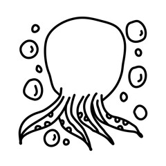 octopus of beach doodle illustration