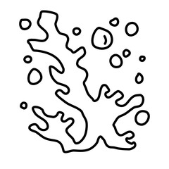 seaweed of beach doodle illustration